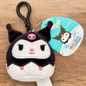 NWT SQUISHMALLOWS Sanrio Hello Kitty Plush 3.5" KUROMI Clip On Key Chain Bag NEW